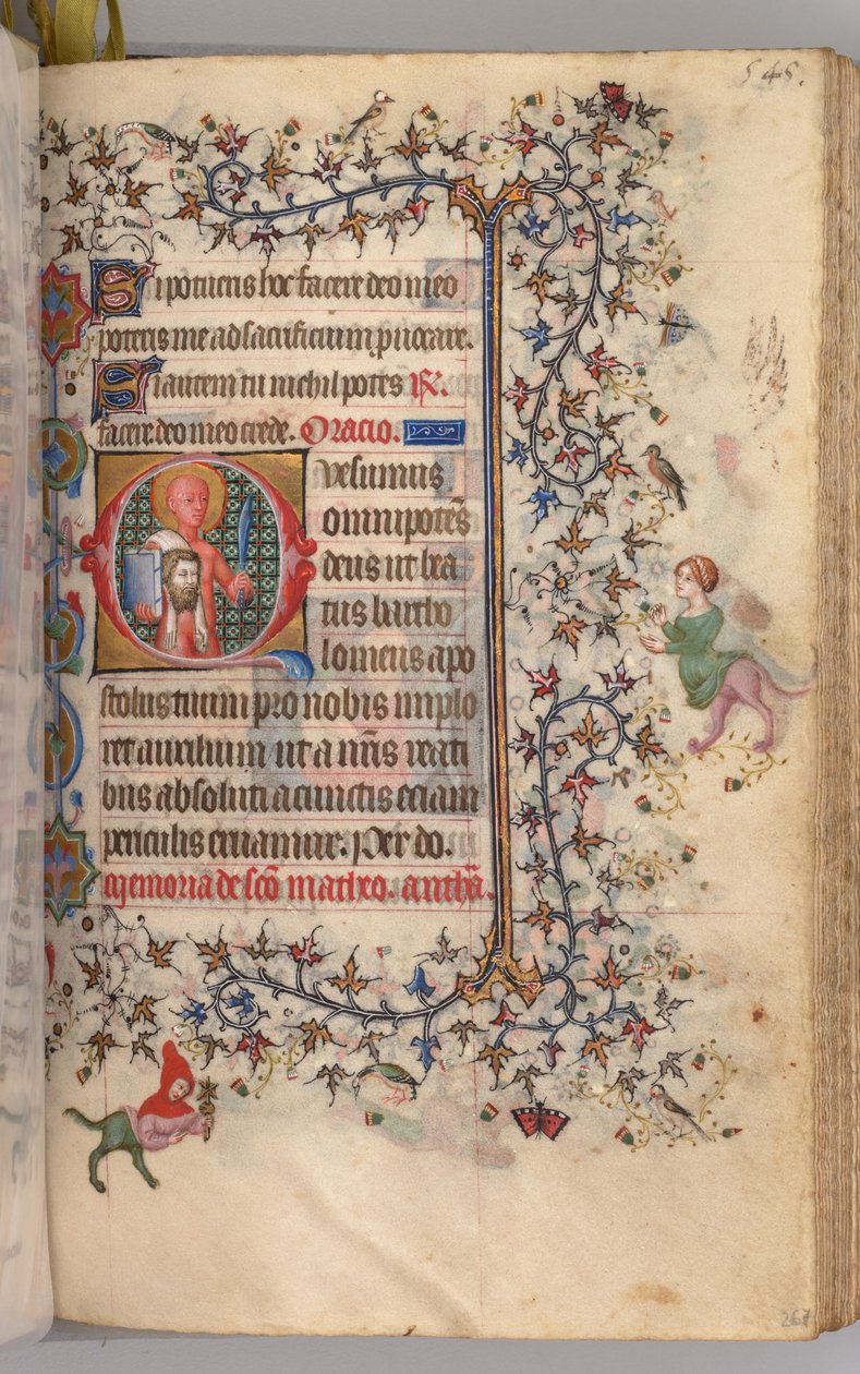 Heures de Charles le Noble, roi de Navarre 1361-1425 : fol. 267r, Saint Barthélemy, vers 1405 - Master of the Brussels Initials and Associates