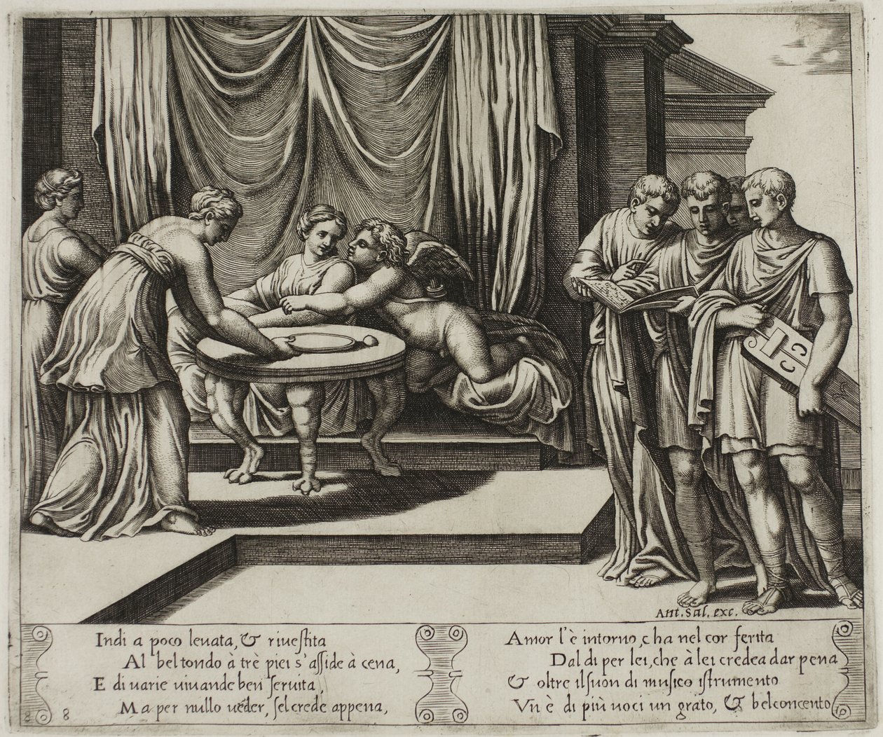 Autres nymphes servant Psyché à table - Master of the Die