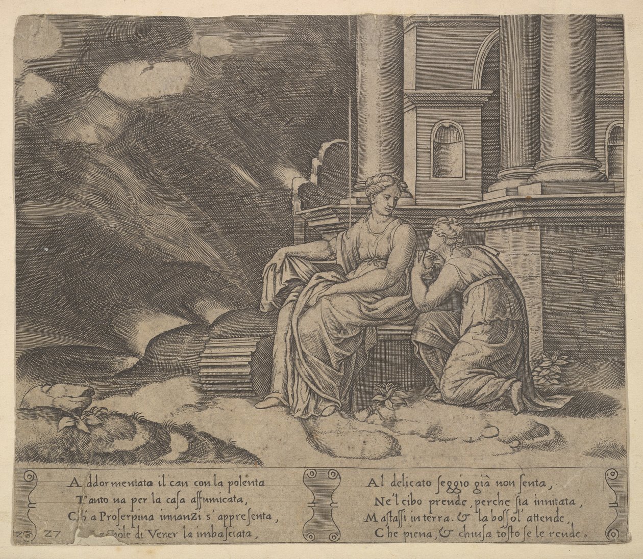 Proserpine donne à Psyché la boîte de beauté, de 