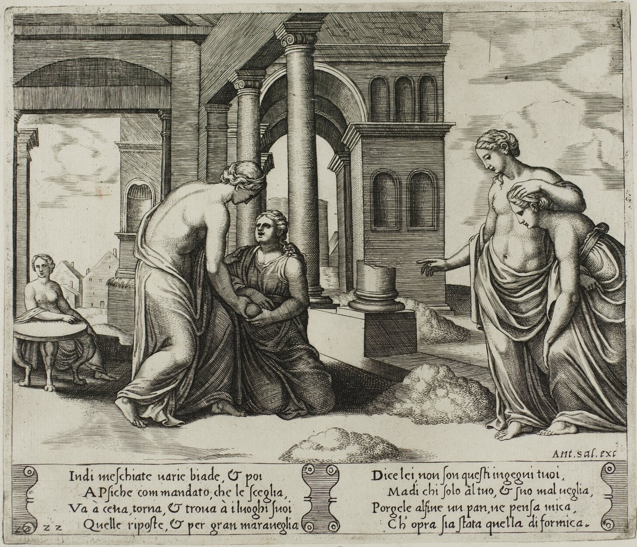 Vénus ordonnant à Psyché de trier un tas de grains - Master of the Die