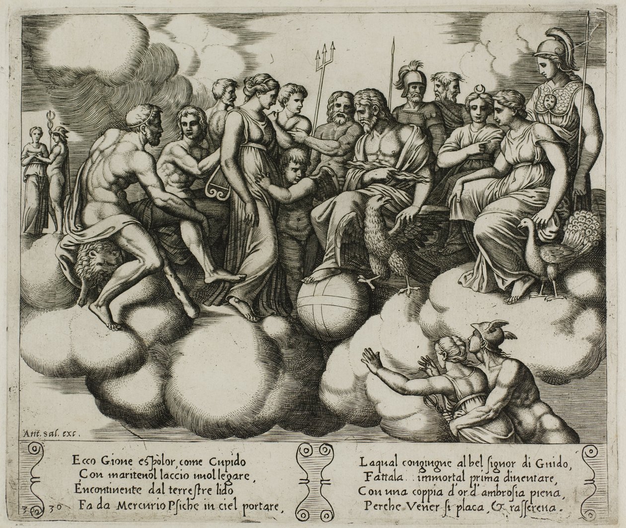 Vénus et Cupidon plaidant leur cause devant Jupiter et d