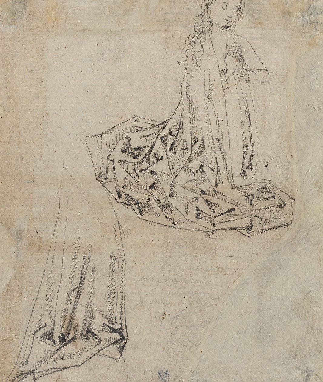 Figure féminine agenouillée en prière - Master of the Drapery Studies