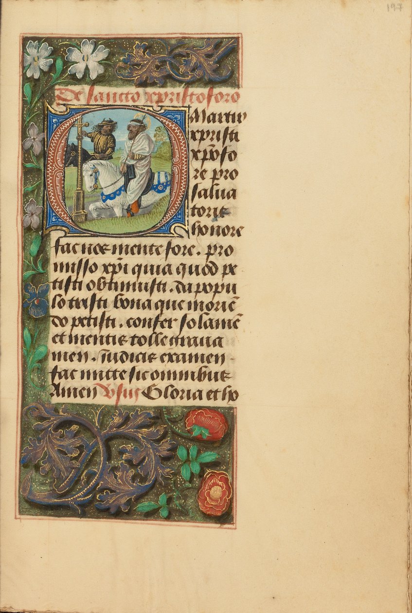 Initiale O : Saint-Christophe - Master of the Dresden Prayer Book