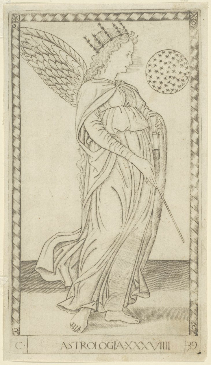 Astrologie, planche 29 des Arts et Sciences - Master of the E Series Tarocchi