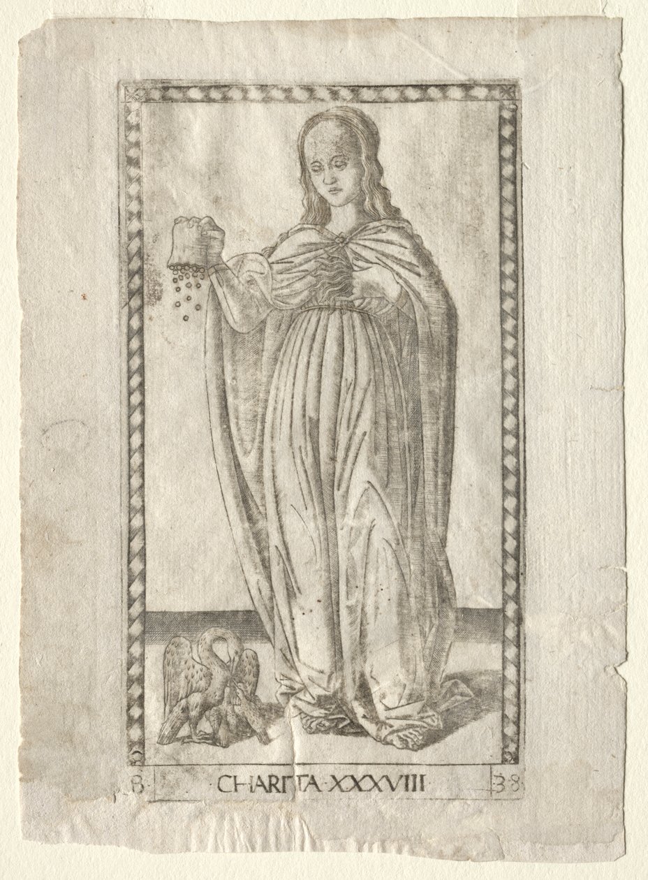 Charité (de la série Tarocchi, B: Principes Cosmiques & Vertus, #38) - Master of the E Series Tarocchi