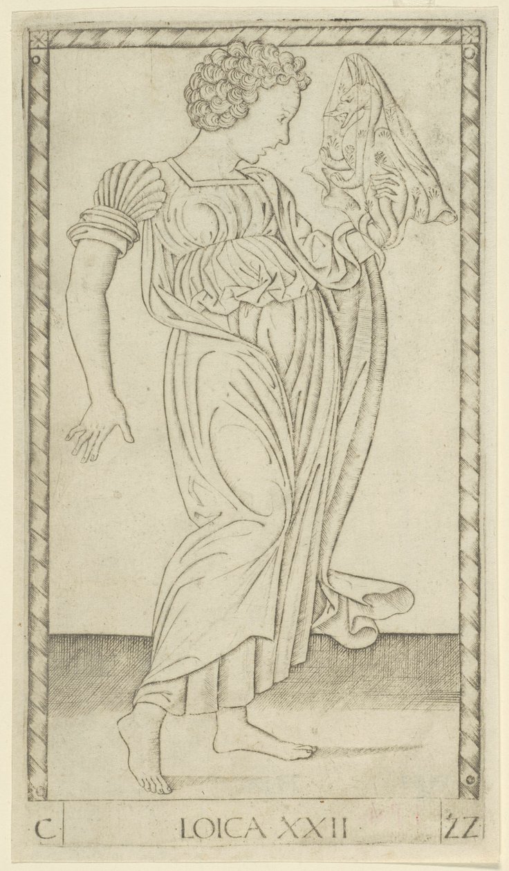 Logique, planche 22 des Arts et Sciences - Master of the E Series Tarocchi