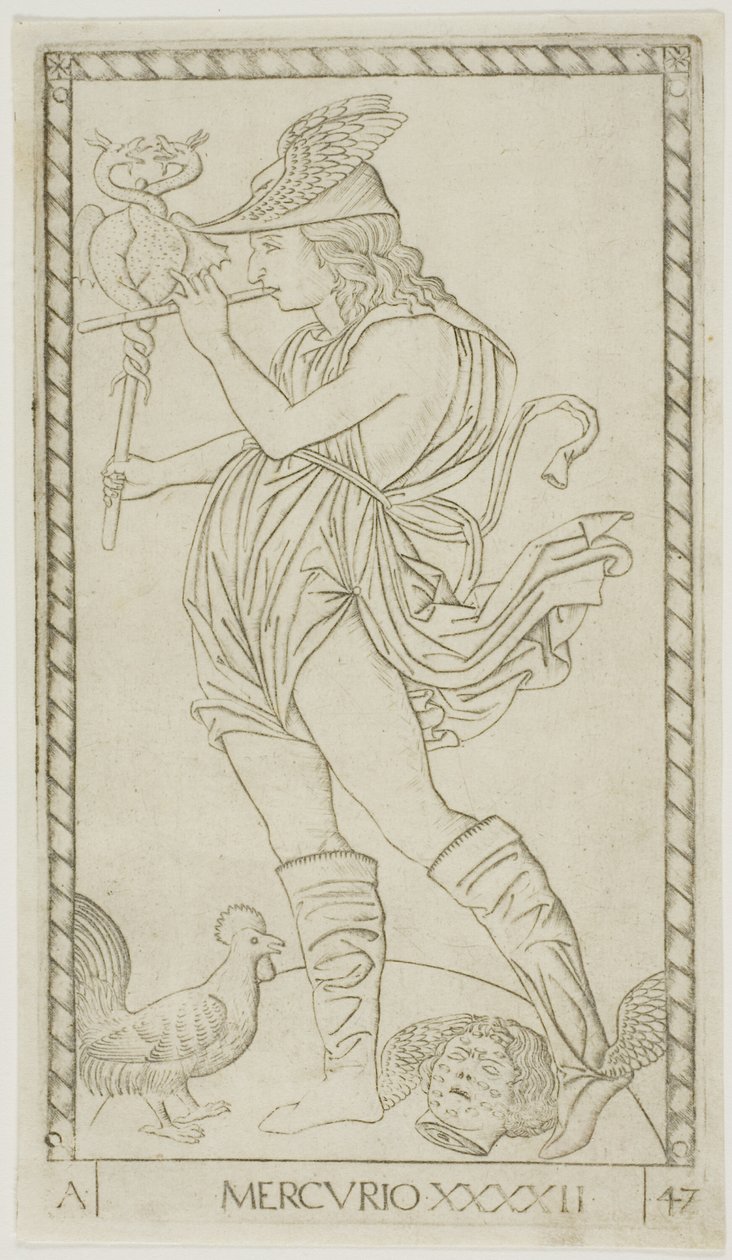 Mercure, planche 42 de Planètes et Sphères - Master of the E Series Tarocchi