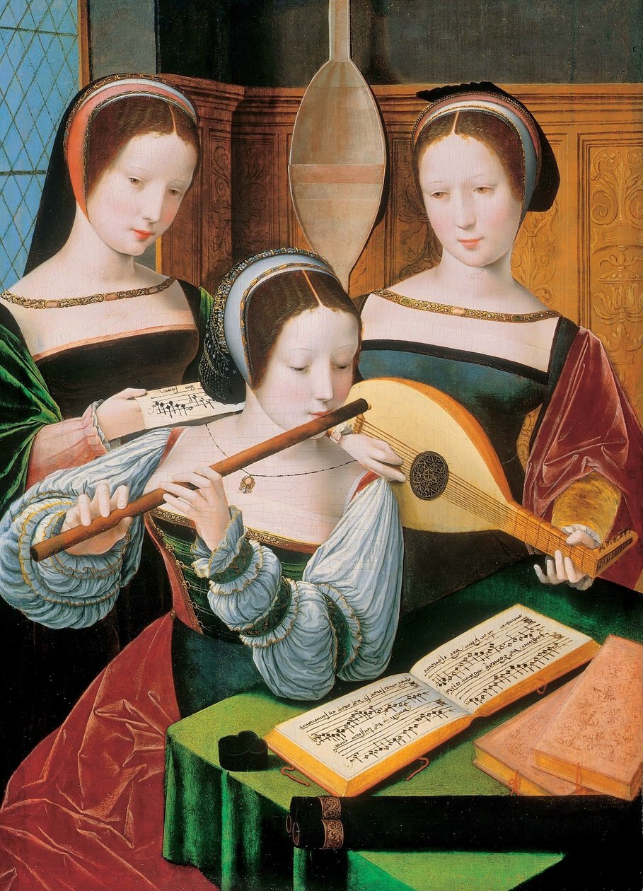 Néerlandais : Musicerend gezelschap Femmes musiciennes / Trois femmes jouant de la musique - Master of the Female Half Lengths