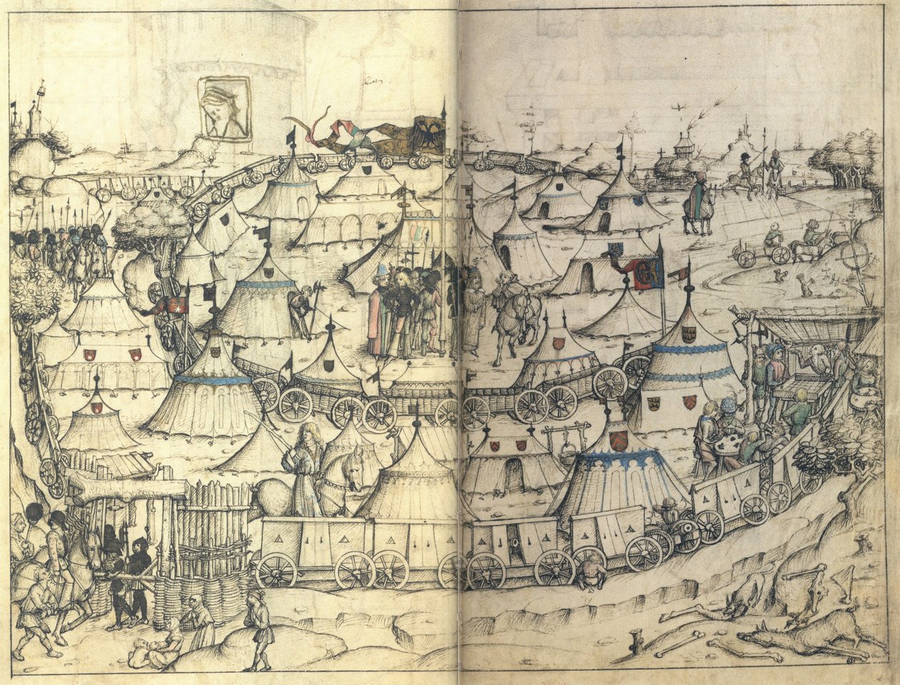 Le Fort de Chariots du Livre de la Maison Médiévale de Wolfegg, vers 1485 - Master of the Housebook of Wolfegg
