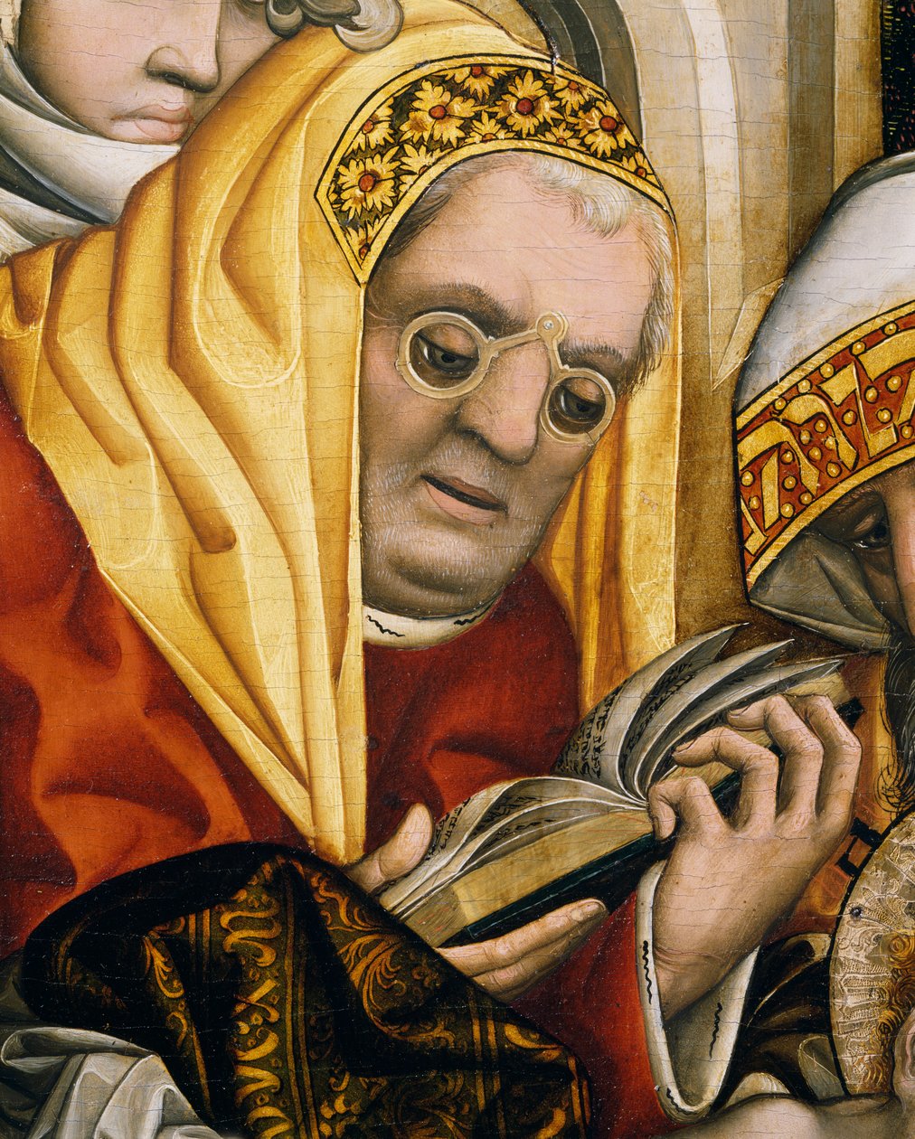 Prêtre portant des lunettes, (détail) de la Circoncision du Christ - Master of the Tucher Altarpiece