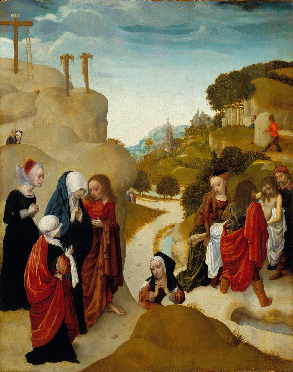 Mise au tombeau du Christ, vers 1490 (huile sur panneau) - Master of the Virgo Inter Virgines