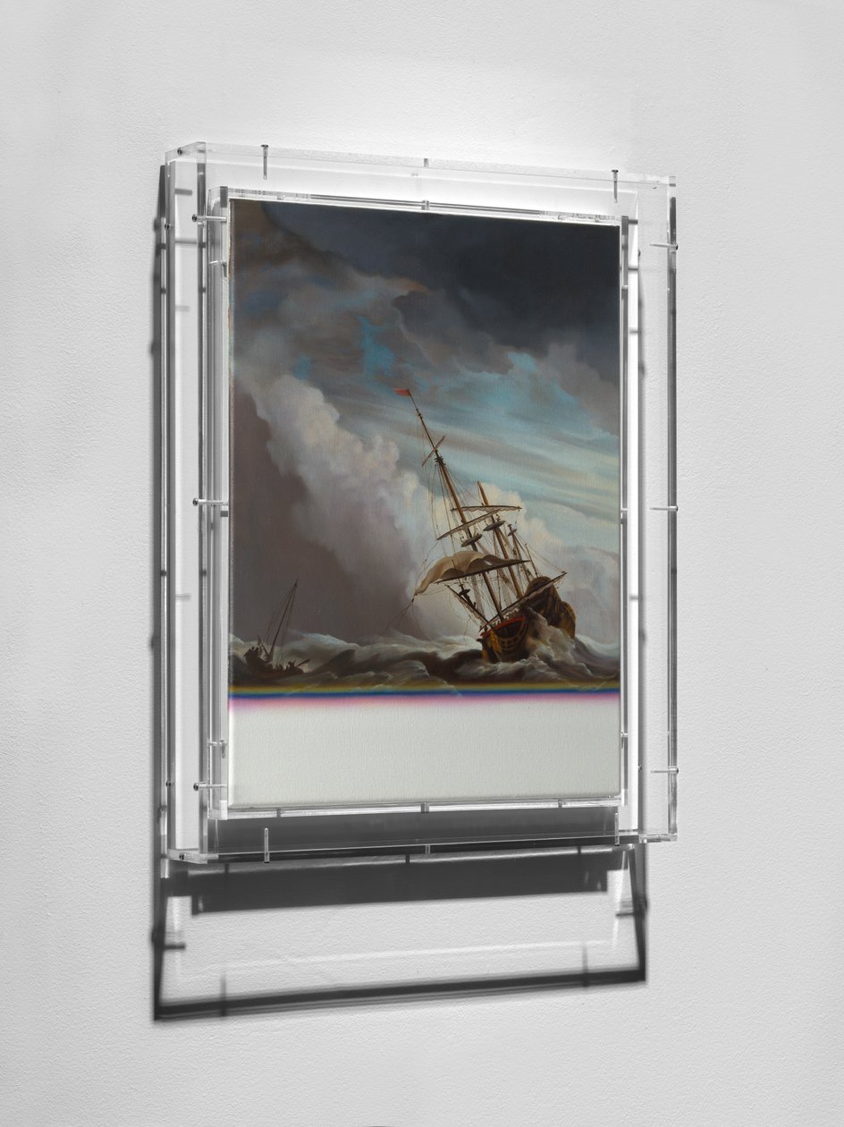 Expiration Painting, Galleon, 2016 (huile sur toile, bois, plexiglas) - Mat Collishaw