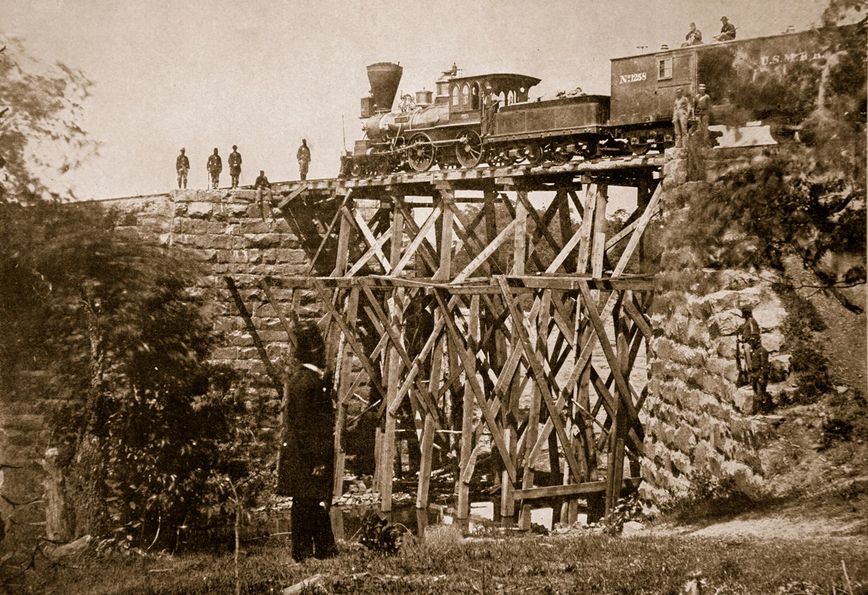 Pont construit par les troupes sur le chemin de fer Orange et Alexandria - Mathew B. Brady