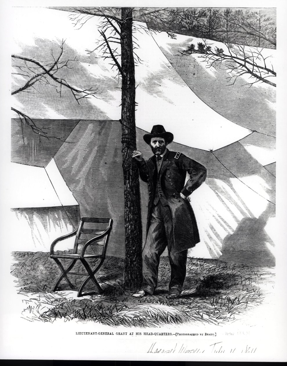 Le lieutenant général Ulysses S. Grant, à son quartier général, illustration de 