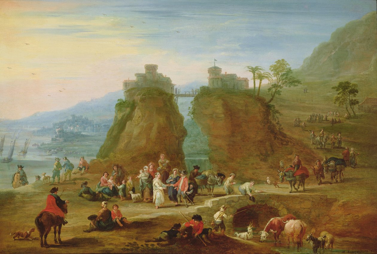 Figures et bétail, XVIIe siècle - Mathys Schoevaerdts