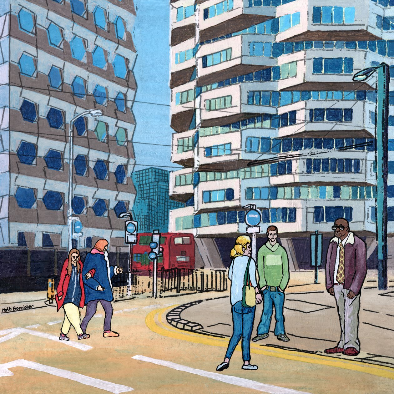East Croydon, 2016 (technique mixte sur panneau) - Matt Bannister