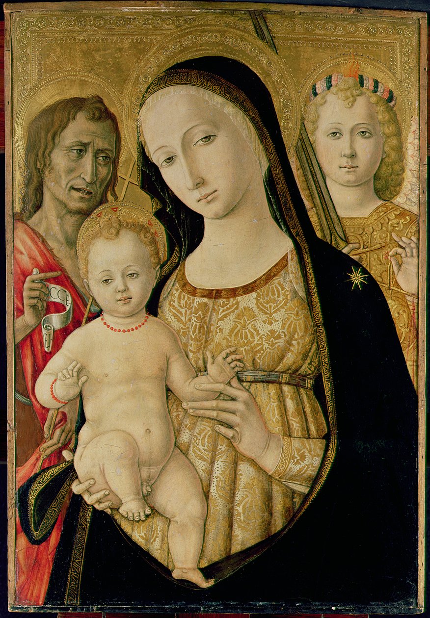 Madone et Enfant avec Saint Jean-Baptiste et Saint Michel Archange, c.1485-95 - Matteo di Giovanni di Bartolo