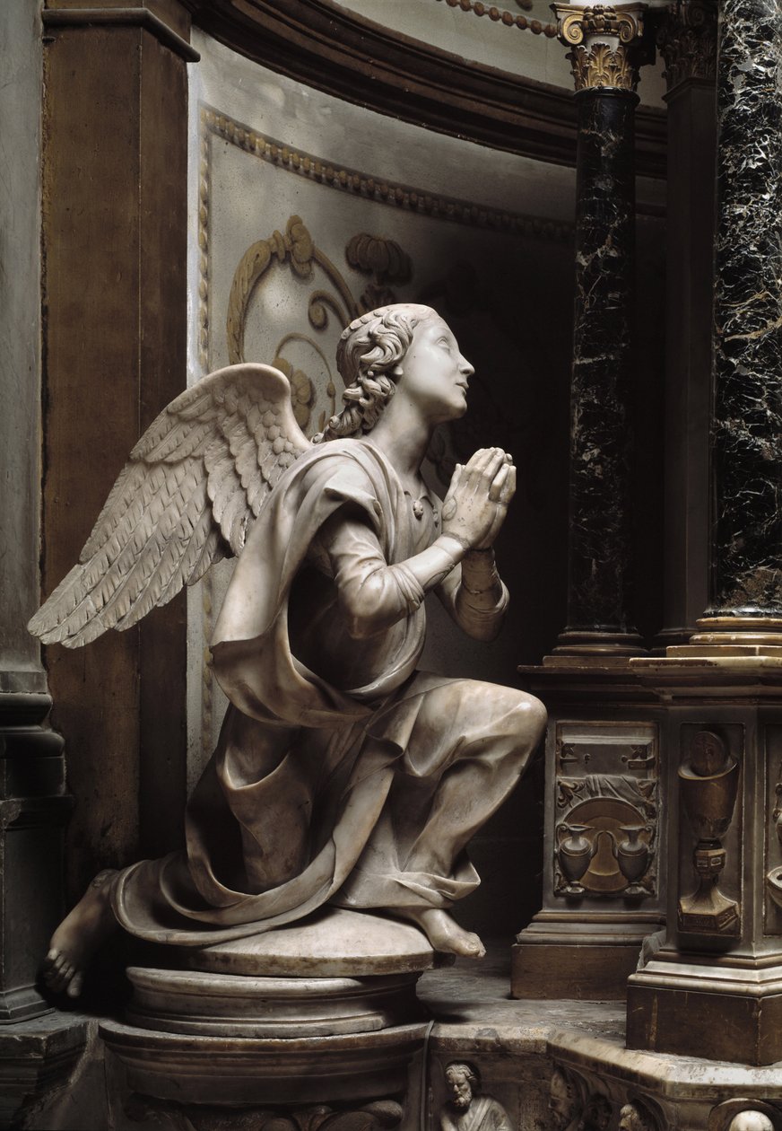 Ange en adoration, sculpture en marbre de Matteo Civitali (1436-1501) - Matteo Civitali