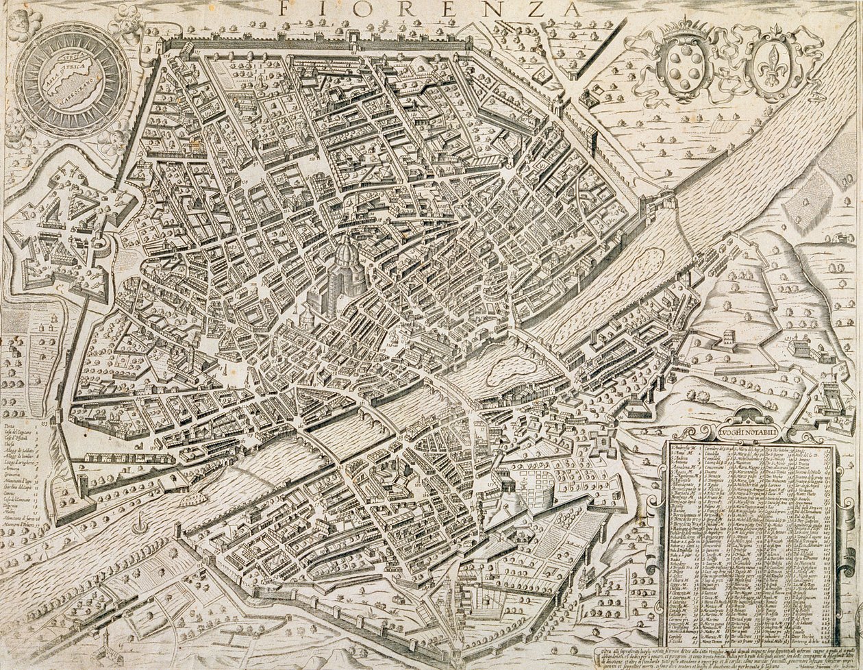 Carte de Florence, 1595 - Matteo Florimi