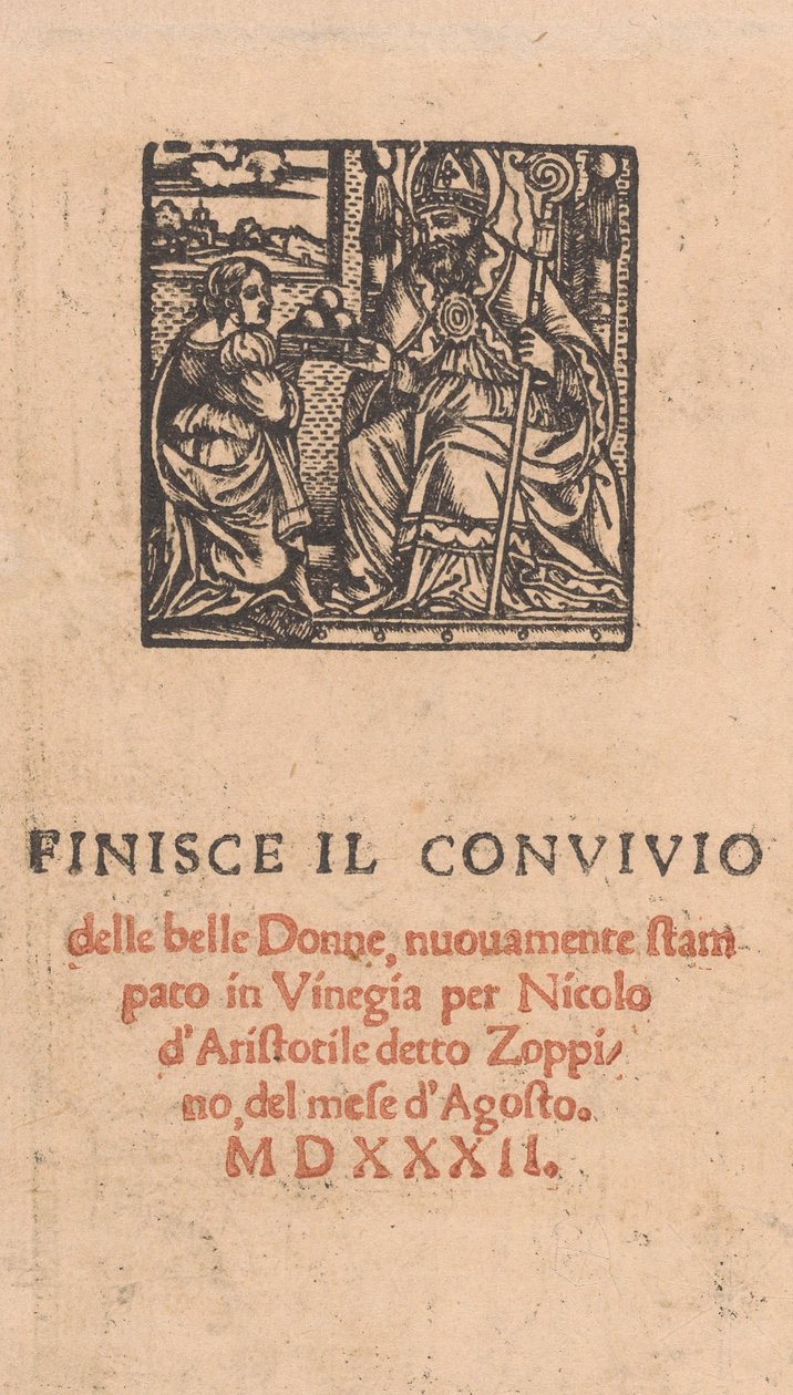 Convivio delle Belle Donne, page 22 verso, août 1532 - Matteo da Treviso