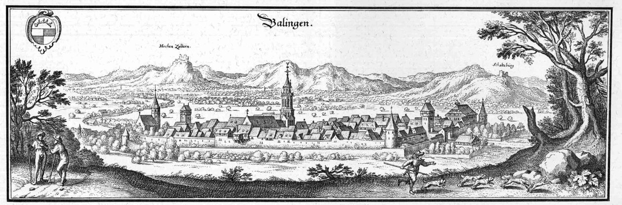 Balingen - extrait de Topographia Sueviae (Schwaben) - Matthaus Merian