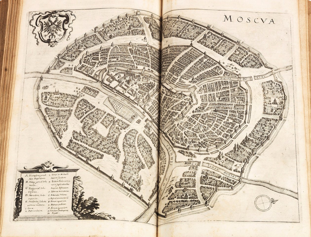 Carte de Moscou. De : Newe Archontologia cosmica par Johann Ludwig Gottfried, 1646 - Matthaus the Elder Merian