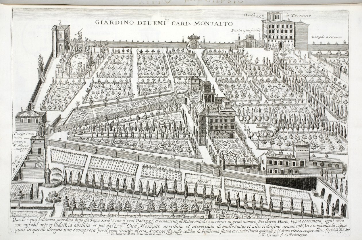 Vue des jardins du cardinal Montalto, c.1620 - Matthaus Greuter
