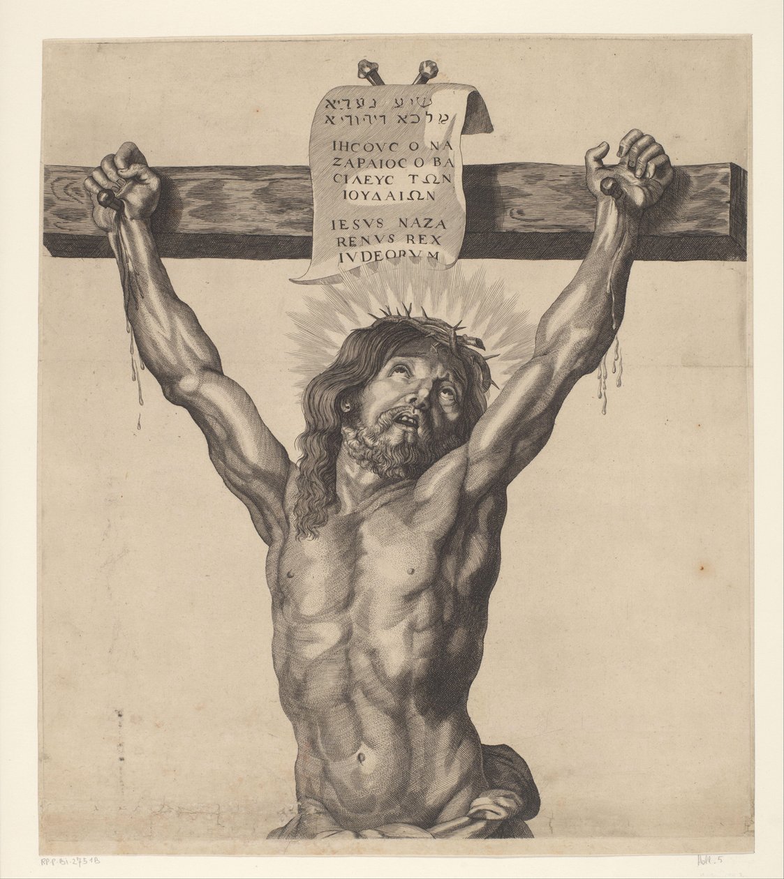 Christ en croix (Série de Ecce Homo, le Christ crucifié, la Vierge Marie et Jean l