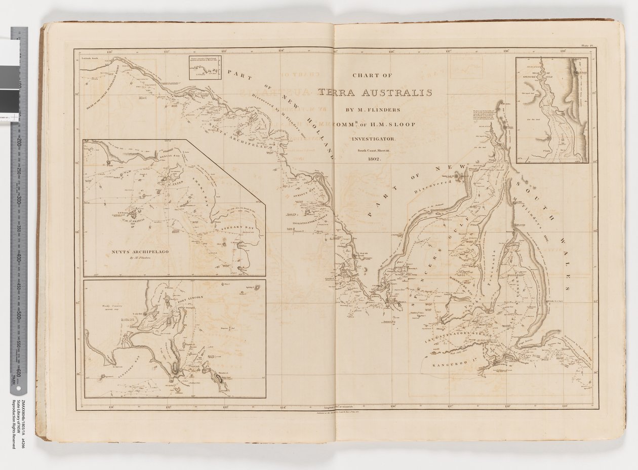 Carte de la Terra Australis, côte sud, feuille III - Matthew Flinders