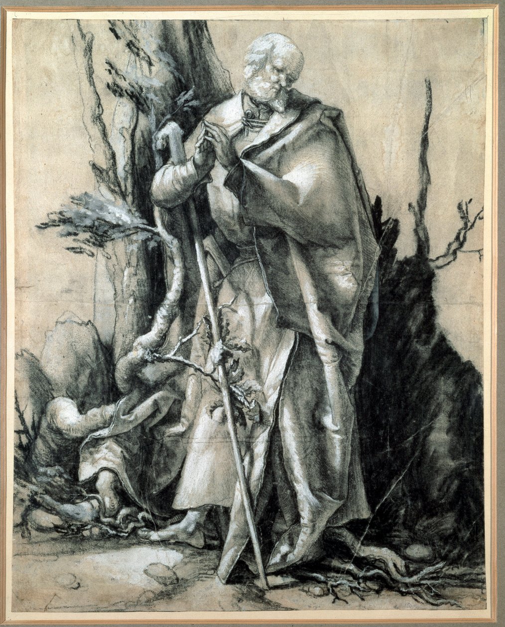 Un saint dans un bois (étude) - Matthias (c.1480 1528) Grunewald