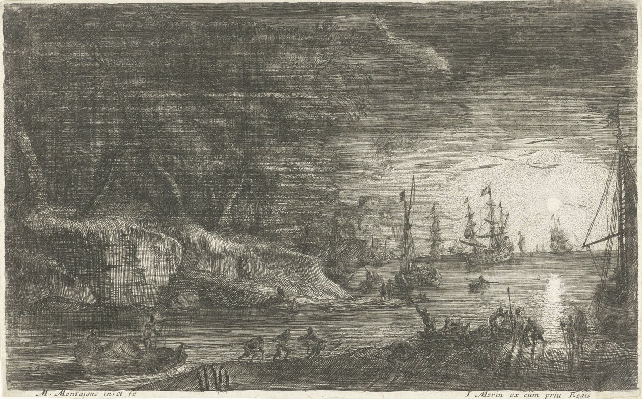 Paysage marin au clair de lune - Matthieu van Plattenberg