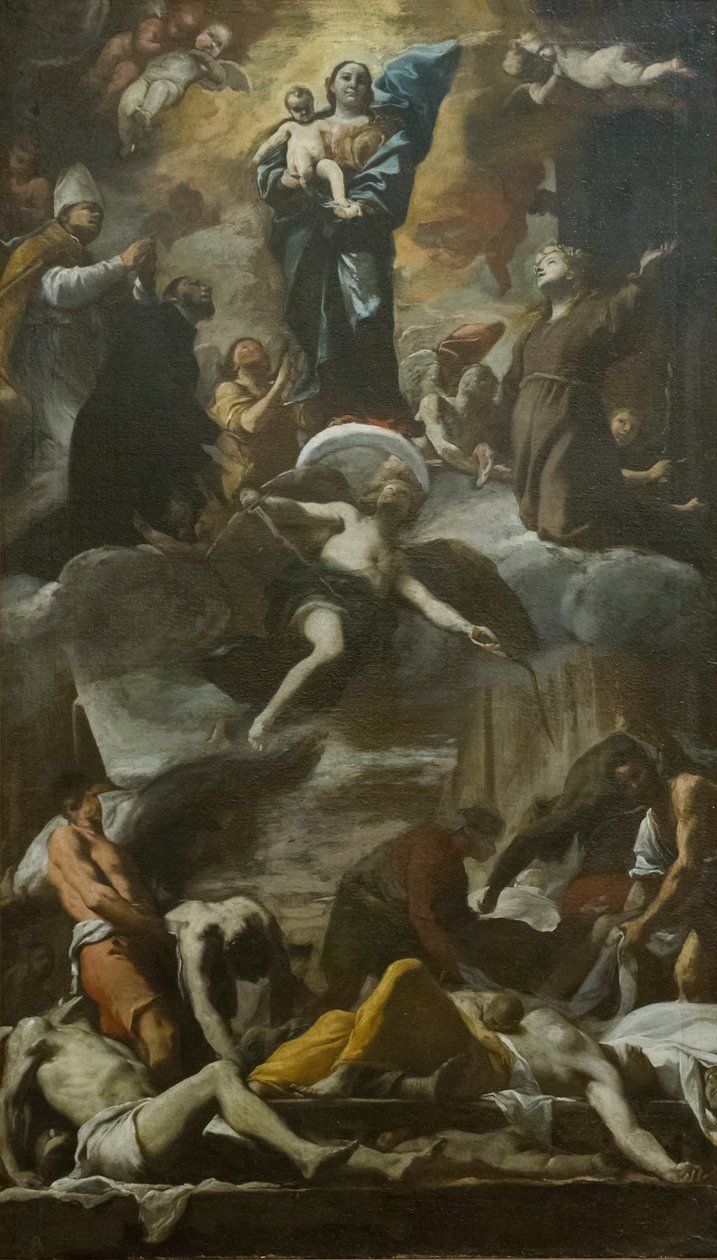 Esquisse de la fresque votive pour la peste de 1656 - Mattia (1613 99) Preti