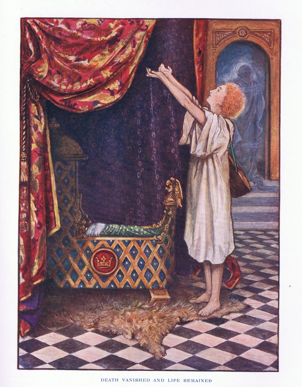 La mort a disparu et la vie est restée, illustration de Contes de fées de Lady Ann, 1914 - Maud Tindal Atkinson