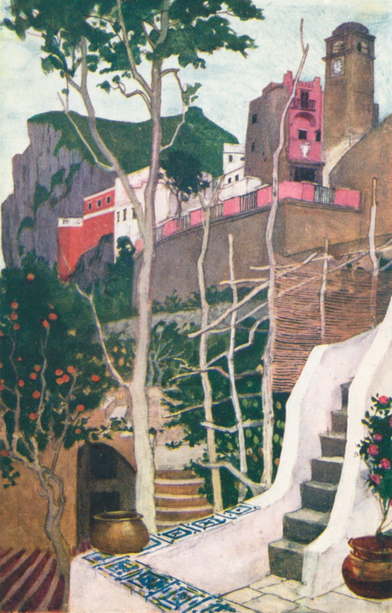 A Gateway, Capri (lithographie couleur) - Maurice (after) Greiffenhagen