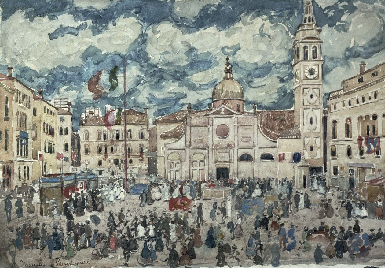 Campo Santa Maria Formosa, Venise, c.1898 - Maurice Brazil Prendergast