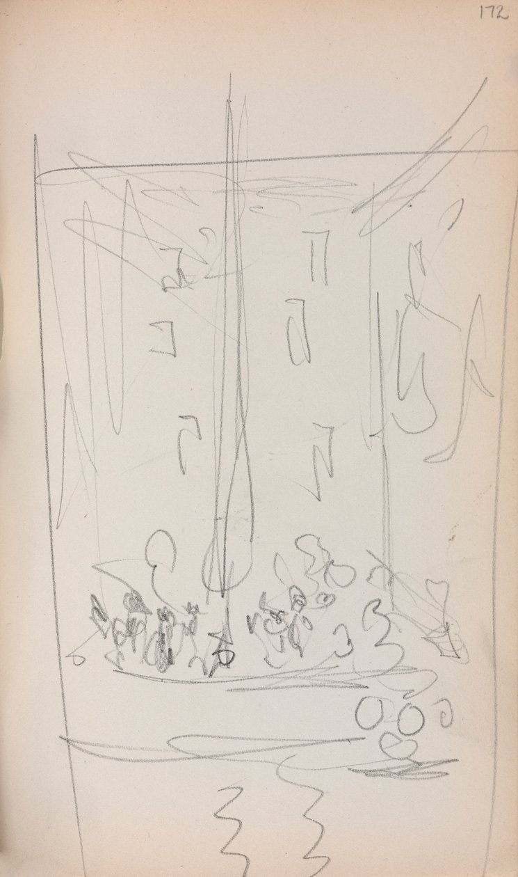 Carnet de croquis italien : Bateau avec figures page 172, 1898-1899 - Maurice Brazil Prendergast