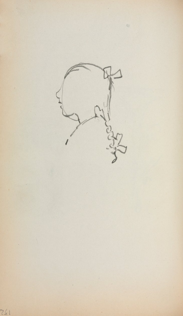Carnet de croquis italien : Tête de fille de profil page 152, 1898-1899 - Maurice Brazil Prendergast