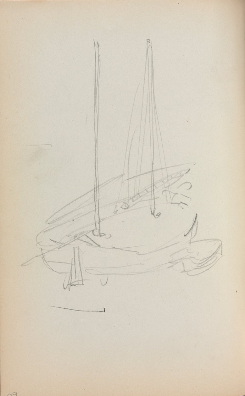 Carnet de croquis italien : Voilier page 60, 1898-1899 - Maurice Brazil Prendergast