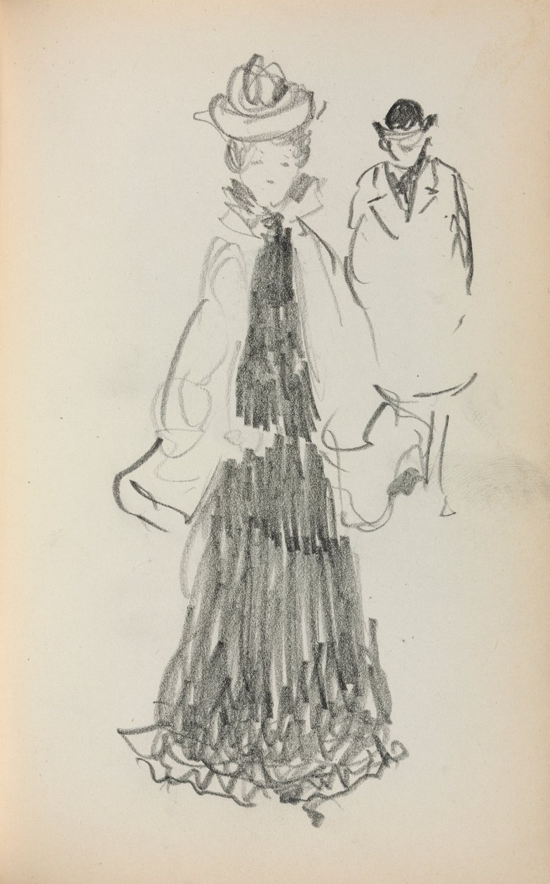 Carnet de croquis italien : Femme debout et homme page 125, 1898-1899 - Maurice Brazil Prendergast