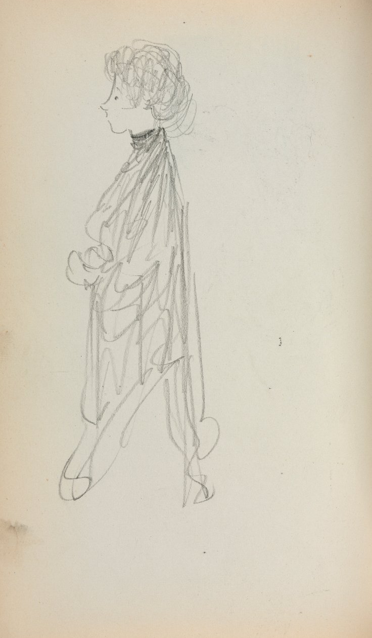 Carnet de croquis italien : Femme debout de profil page 51, 1898-1899 - Maurice Brazil Prendergast