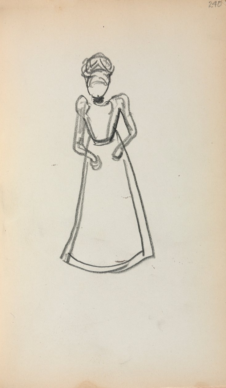 Carnet de croquis italien : Femme debout page 240, 1898-1899 - Maurice Brazil Prendergast