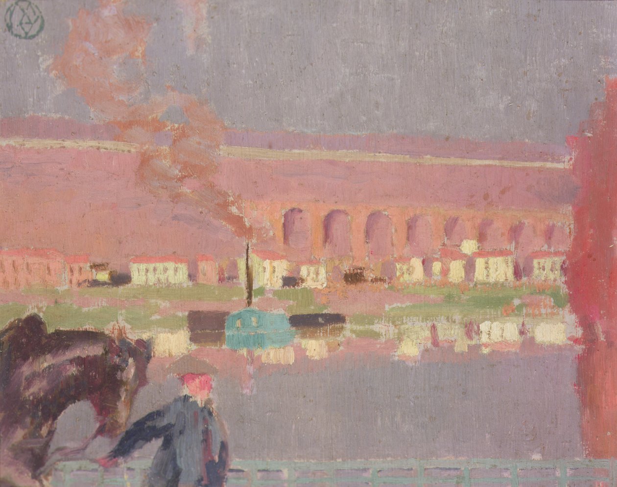 Viaduc Pecq, vu du vieux pont à Pecq, vers 1898 - Maurice Denis