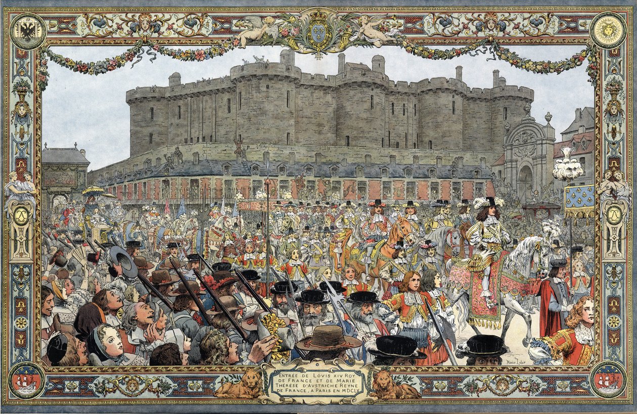 Entrée de Louis XIV à Paris, connu sous le nom de Le Roi-Soleil (Louis le Grand) - Maurice Leloir