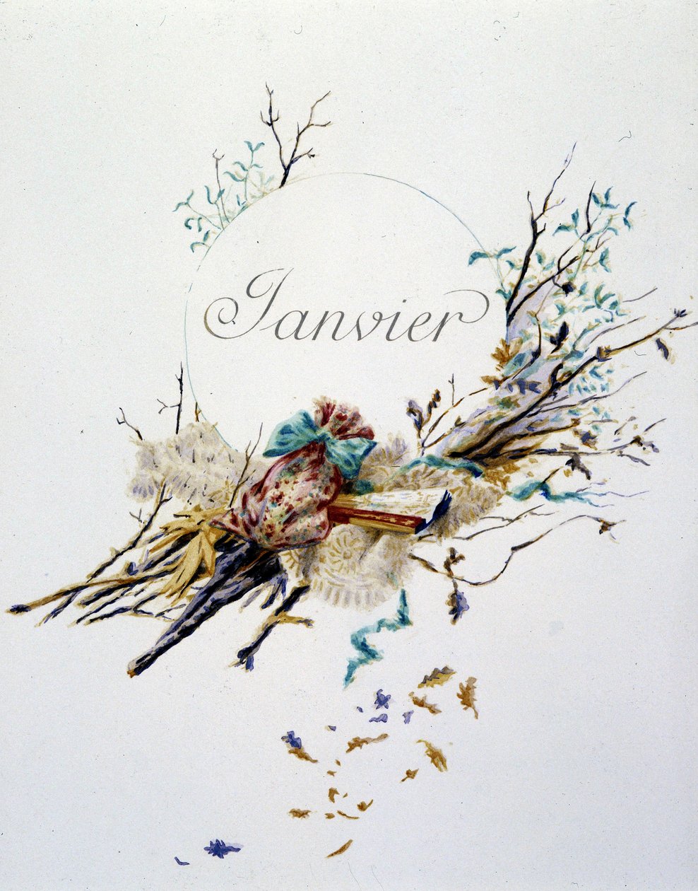 Janvier "La Chanson du mois" par Jérôme Doucet, illustration - Maurice Leloir, éd. Reims 1904. L. Michaud - Maurice Leloir