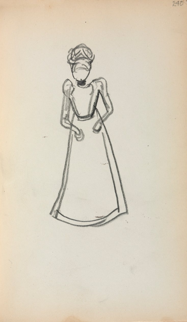Carnet de croquis italien : Femme debout (page 240) - Maurice Prendergast