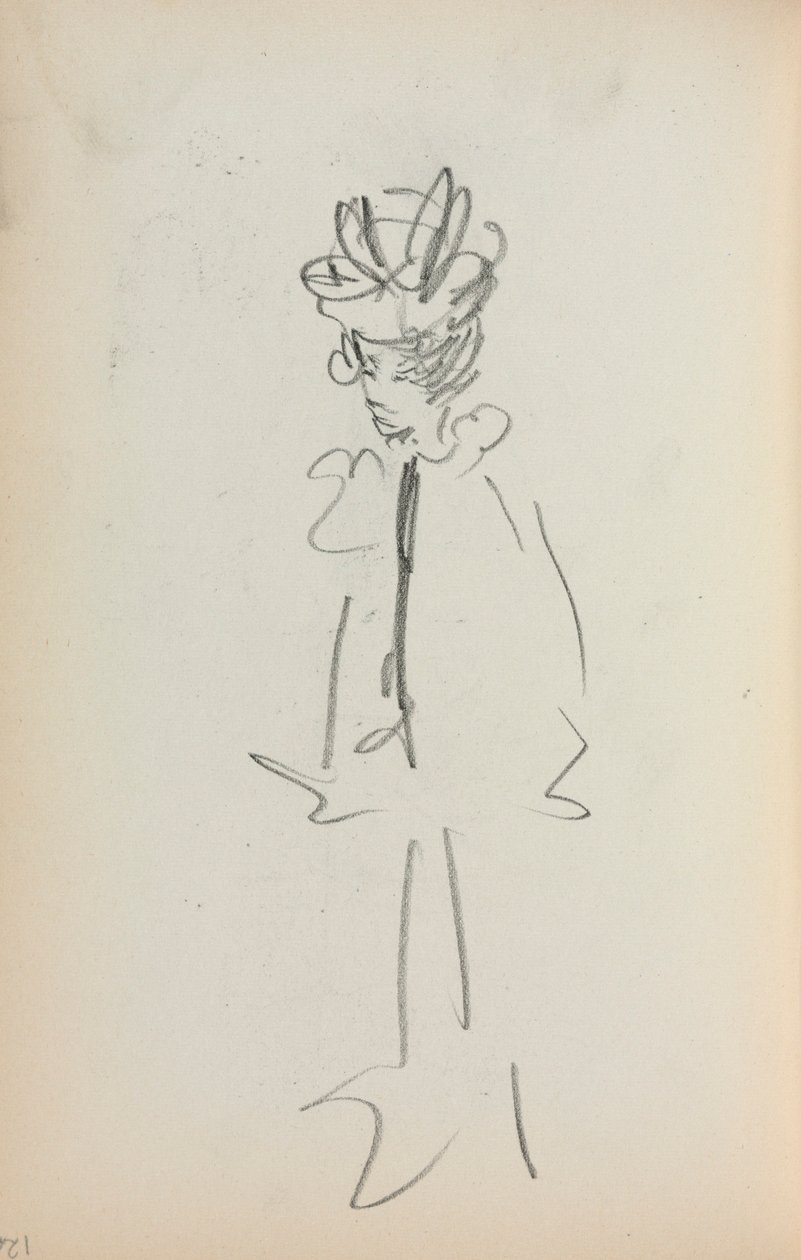 Carnet de croquis italien : Femme debout vue de 3/4 (page 126) - Maurice Prendergast