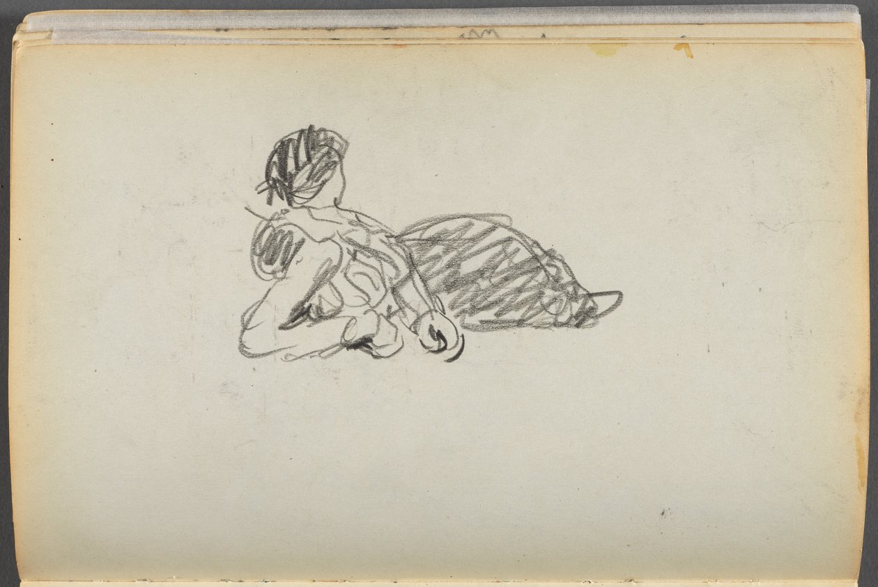 Sketchbook- The Granite Shore Hotel, Rockport, page 082 : Figure couchée - Maurice Prendergast
