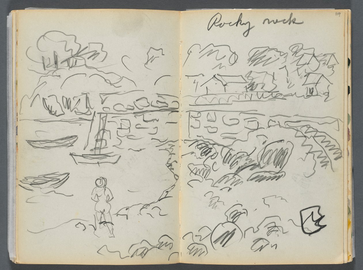 Sketchbook- The Granite Shore Hotel, Rockport, page 088  89 : "Rocky Neck". - Maurice Prendergast
