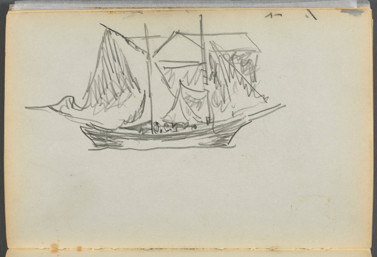 Sketchbook- The Granite Shore Hotel, Rockport, page 098 : Voilier - Maurice Prendergast