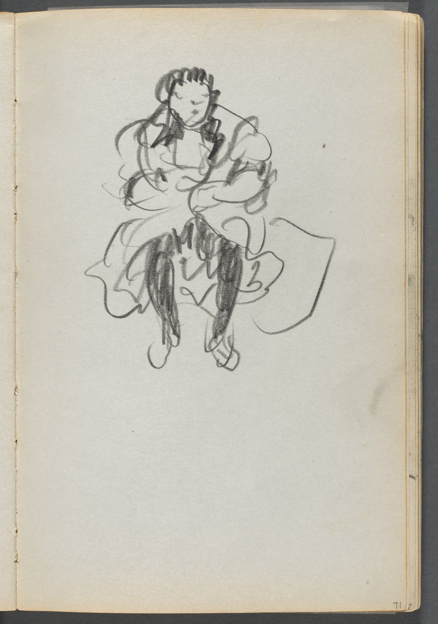 Sketchbook, The Dells, N° 127, page 071 : Figure assise - Maurice Prendergast